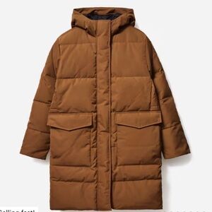 NWT Everlane ReNew Long Puffer Chesnut Brown XS
